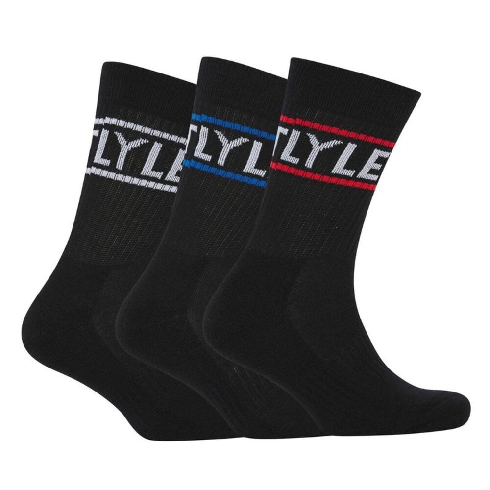 Lyle & Scott Mens Crew Socks (Pack of 3) / Black